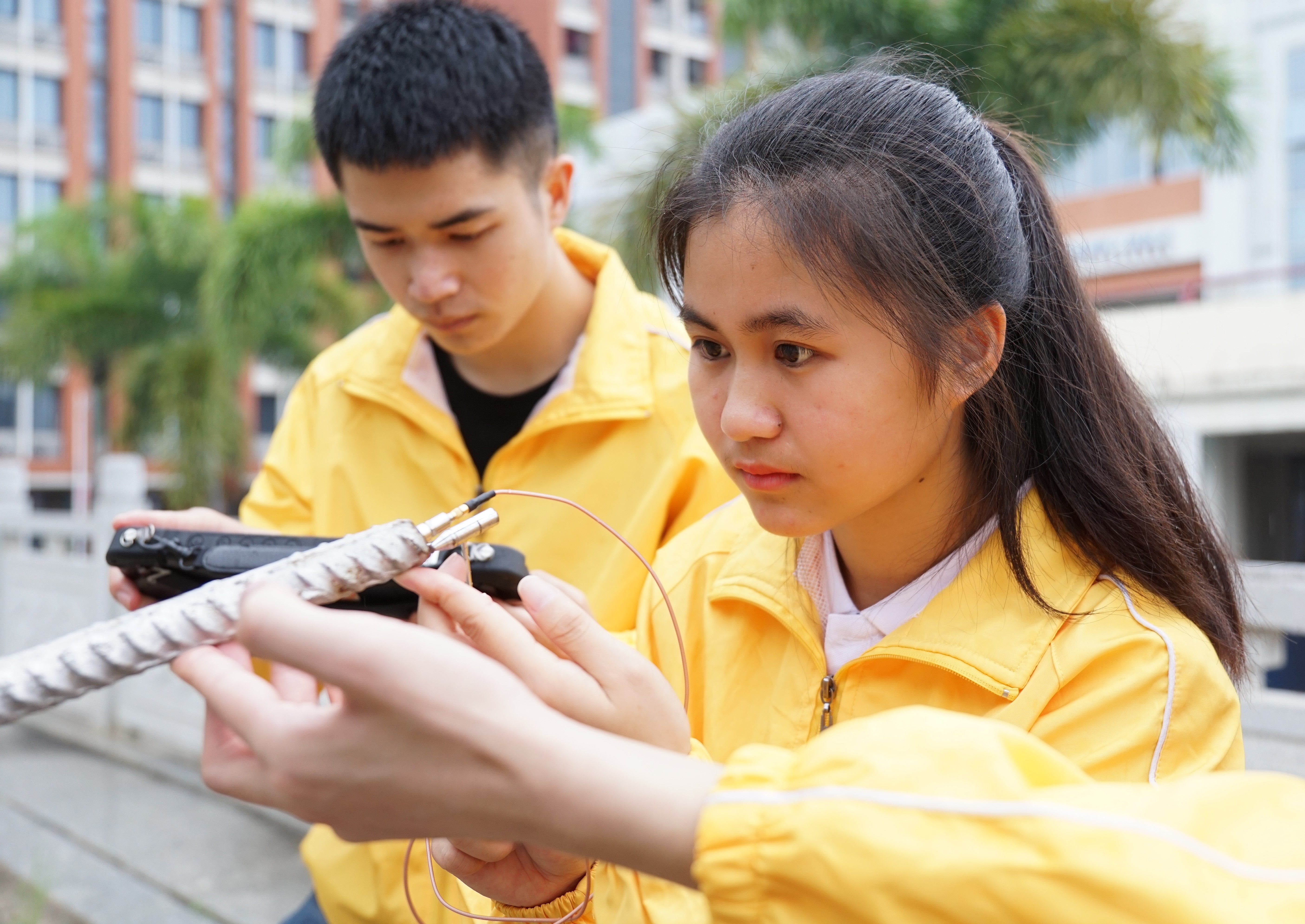 黃貝貝正在專心訓練