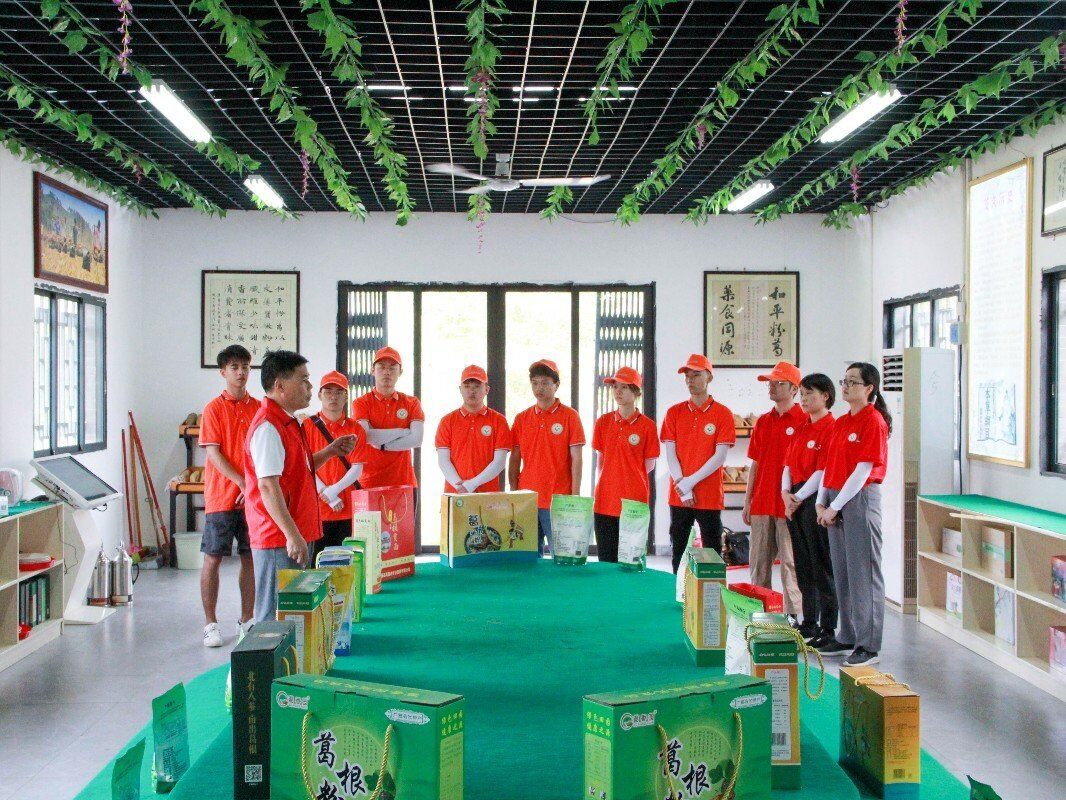 講解員介紹粉葛產(chǎn)品情況