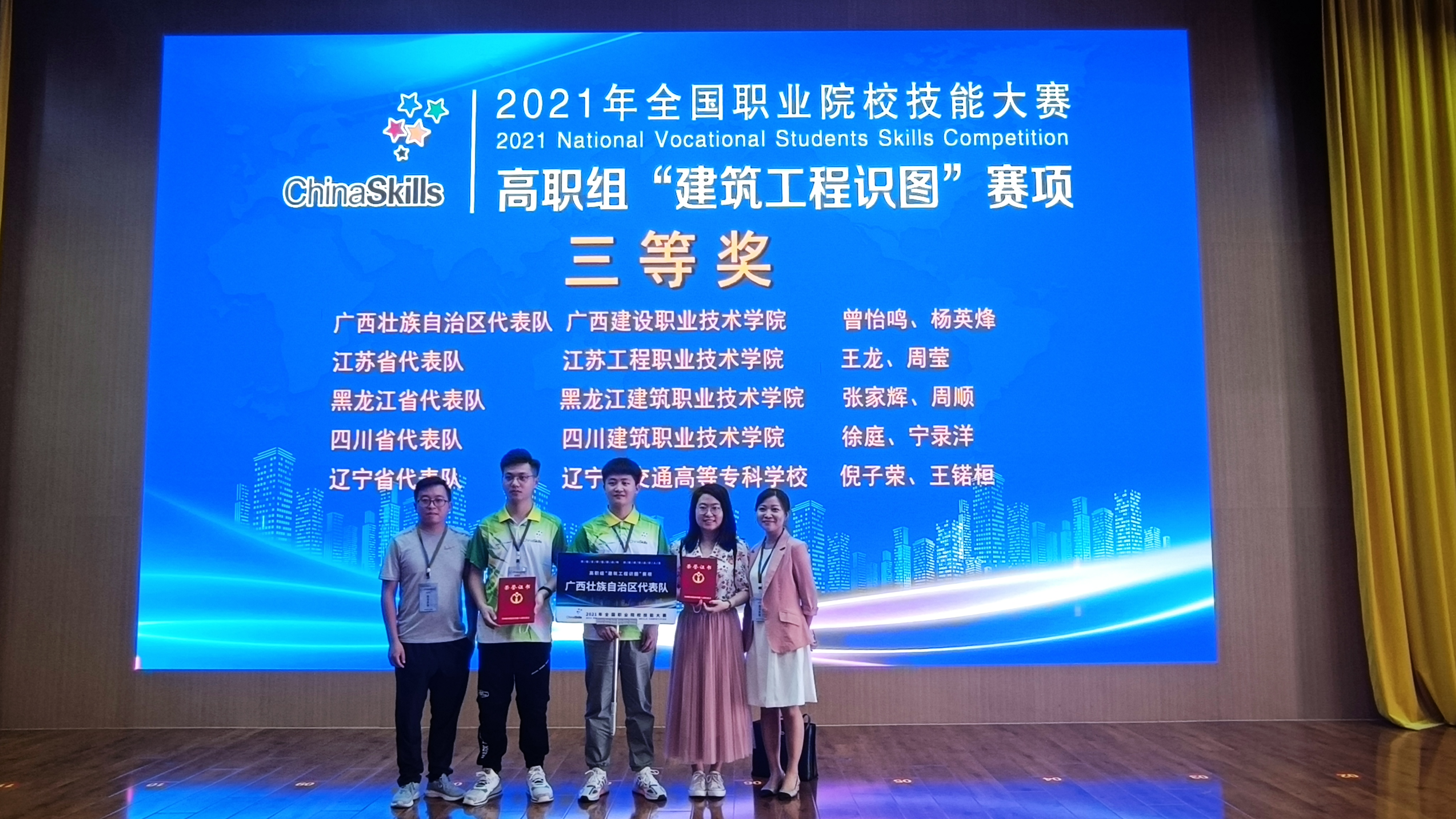 建筑工程識圖國賽獲獎合影